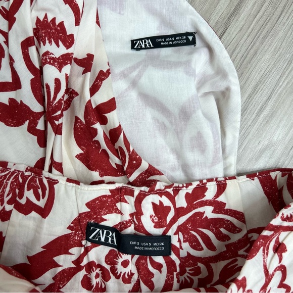 Zara Bloggers Favorite Print Poplin One Shoulder Top + Mini Skirt Set Size S - Picture 15 of 16